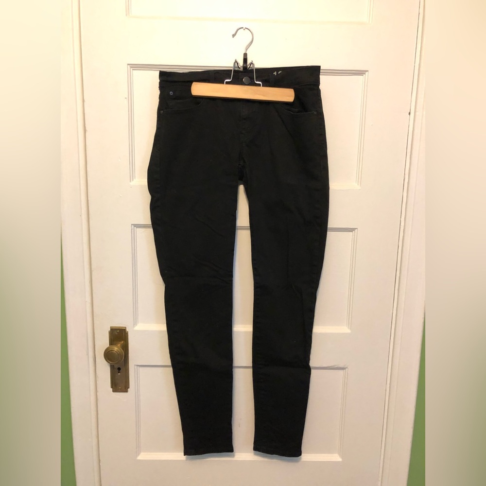 Gap black “legging jean”, skinny Jean, dress pants fabric, size 26r
